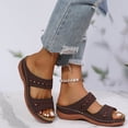 thumbnail image 2 of asddcavvf Women Summer Solid Color Slip On Casual Open Toe Wedges Soft Bottom Breathable Slippers Sh, 2 of 9