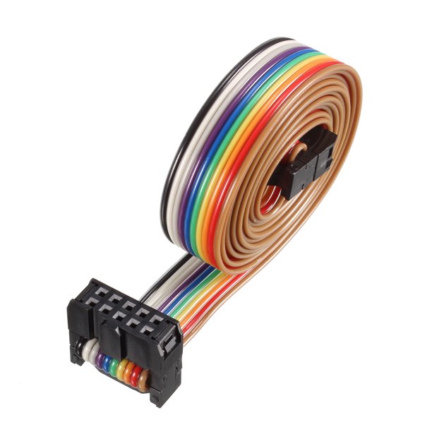 IDC Rainbow Wire Flat Ribbon Cable 10P Dtype FC/FC Connector 2.54mm