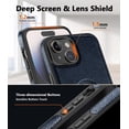 thumbnail image 3 of Classy Design Luxury Leather Phone Case for iPhone 15 Non-Slip Grip Full Body Ultra Slim Protective Case (2023,6.1”) (Blue), 3 of 6
