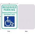 thumbnail image 3 of Señal de advertencia de estacionamiento reservado, de aluminio, con placa para discapacitados o permiso únicamente, para uso en exteriores, 18 x 12 pulgadas, resistente al agua, 3 of 7