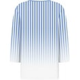 thumbnail image 4 of Womens Summer Tops 3/4 Length Sleeve Button Down Shirts Henley V Neck Striped Blouses Plus Size Trendy Comfy Tees 2025 Tunic Elbow Sleeve Print Blouse, 4 of 4