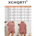 thumbnail image 3 of XCHQRTI Women 2024 Casual 2 Piece Outfits V Neck Tshirts High Waisted Shorts with Pockets, 3 of 7