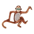thumbnail image 2 of Xinyolin Cute Monkey Animal Shape Brooch Shining Rhinestones Inlaid Suit Lapel Pin Temperament Scarf Buckle Badge Dress Coat Accessories, 2 of 7
