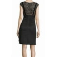 thumbnail image 2 of Betsy & Adam Women's Ruched Velvet-Trim Sheath Dress (6, Black/Nude), 2 of 2