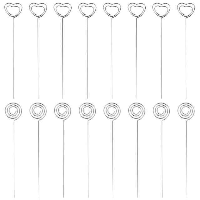 60 piezas de Clip de notas de cables metalicos Porta tarjetas de Nota Clip de numero de tabla Soporte de