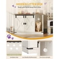 thumbnail image 6 of 31.5" Cat Litter Box Enclosure, Hidden Cabinet Furniture with Bell for Indoor Cat, Farmhouse Style, Rustic Brown and White, 6 of 8