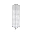 thumbnail image 2 of Econoco Grid Base Stand ? Grid Panel Accessory, Triangle Base For Grid, 3-Way Base, Rolling Triangle Display Stand For Grid, Chrome Finish, 2 of 5