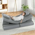 thumbnail image 4 of Costway 10 PCS Kids Play Sofa Set Modular Convertible Foam Folding Couch Toddler Playset Grey, 4 of 9