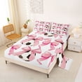 thumbnail image 2 of Erosebridal Girls Pink Bowknot Bed Sheets,Dreamy Princess Style King Sheets For Football Girly 4 Pieces, 2 of 6