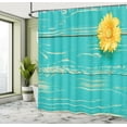 thumbnail image 5 of Ambesonne Vintage Shower Curtain, Wooden Spring Floral, 69"Wx70"L, Turquoise Yellow, 5 of 5