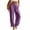 Purple pants fou women #0, variant on TtopsQueen Women Textured Loose Casual Pants, Elastic Drawstring High Waist Trousers with Side Pockets, Roll Cuff Breathable Vacation Wide Leg Beach Bottoms Army Green,L