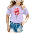 thumbnail image 3 of Hiijoy Toddler Girls Valentine's Day T Shirt Short Sleeve Graphic T-Shirt, Sizes 3-13, 3 of 3