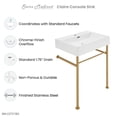 thumbnail image 2 of Claire 24 Ceramic Console Sink White Basin Brushed Gold Legs, 2 of 7