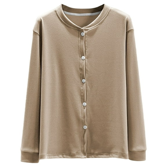 HJYCHN Women Cardigan Loose Fit Cardigan Warm Thermal Soft Casual Outerwear Coat for Home and Outdoors Wear Khaki XXXL