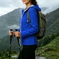 thumbnail image 5 of Crgrtght Hooded Jacket for Women Waterproof Sunscreen Long Sleeve Zip Up Casual Slim Fit Outdoor Hiking Travel Sports Coat, Navy S, 5 of 7