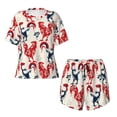 thumbnail image 4 of Picia Roosters Pajamas Sets for Women Soft Short-Sleeved Pjs with Lounge Shorts Two Piece Sleepwear-X-Large, 4 of 9