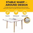 thumbnail image 4 of Easter Table Cloths for 5 Foot Rectangle Tables, Cute Rabbits Ears Bow Daisy Flower Watercolor Plaid Patio Waterproof Elastic Fitted Tablecloths, Washable Rectangular Table Cover for Camping, 4 of 8
