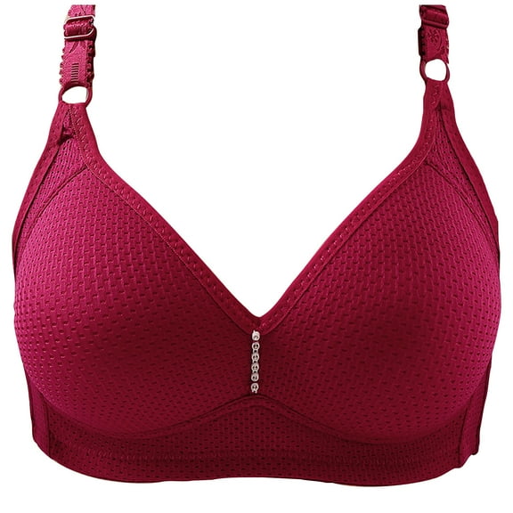 Besolor Bras for Women Comfort No Wire Plus Size Full Coverage T-Shirt Bra Wireless Everyday Bralettes for Women Wine