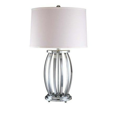 Spun Silver 1 Light 27.75In. Height Table Lamp With Cream Tapered Shade