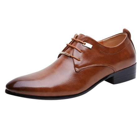 

Follure Men s Fashion Casual Shoes Fashion Men Business Leather Shoes Casual Pointed Toe Lace Shoe Male Suit Shoes Brown 40