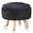 Black, variant on Tcbosik Faux Rabbit Wool Upholstered Ottoman, 14 inch Round Footstool with Solid Wood Legs, Modern Footrest for Living Room, Bedroom, Hallway, Easy Assembly, Black