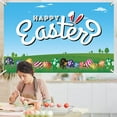 thumbnail image 4 of UNLLLL 1 Pcs Easter Banner, Egg Bunny Hunt Background Banner, Rustic Wood Background, Easter Backdrops Photography Banner, for Jesus Easter Spring Party, 71x43 inches, 4 of 6