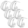 thumbnail image 1 of Par de Pendientes Ring01 3Pzas Arco Plata Metal/Circón., 1 of 2