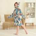 thumbnail image 4 of FORMRS Niños Bathrobe Unisex Hooded Robe Soft Plush Pajamas Sleepwear, Size 7-9T, Blue Geometric, 4 of 7