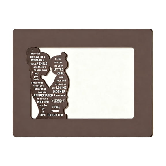 Lypsnake Engraved Wooden Mother & Child Silhouette Picture Frame, Sentimental Keepsake with Inspirational Quotes, Photo Frame Gift for Mother's Day Father's Day Birthday & Family Home Decor