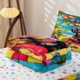 thumbnail image 6 of Homewish Vacation Dachshund Animal Zipper Twin Comforter Sets with Fitted Sheet and 2 Pillowcases,Summer Beach Zipper Bedding Set,Multicolor,Colorful Stars Reversible,4pcs, 6 of 8