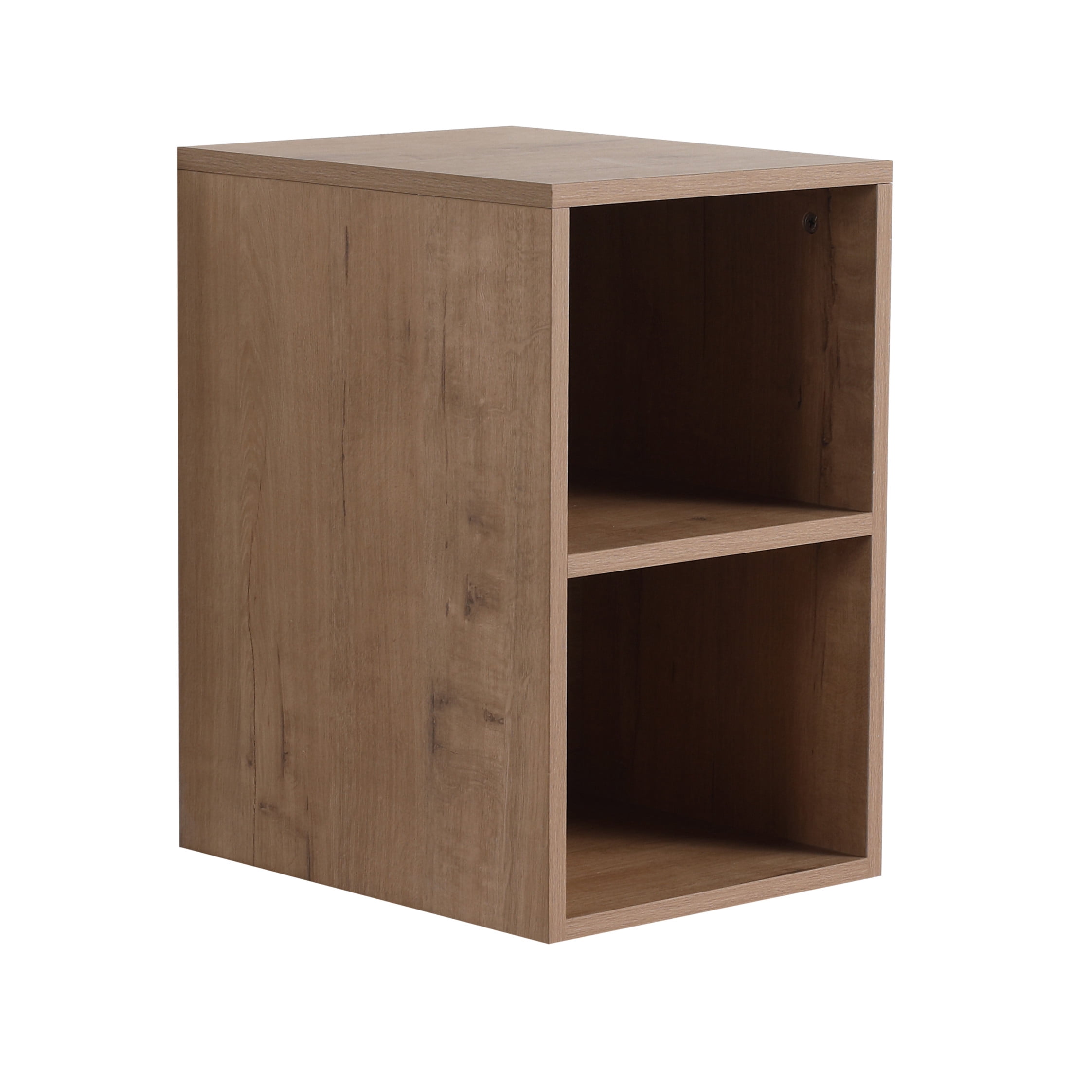 Noble House 12" Floating Bathroom Storage Shelves, Modern Plywood 2-Tier Wall Shelf Organizer, Imitative Oak