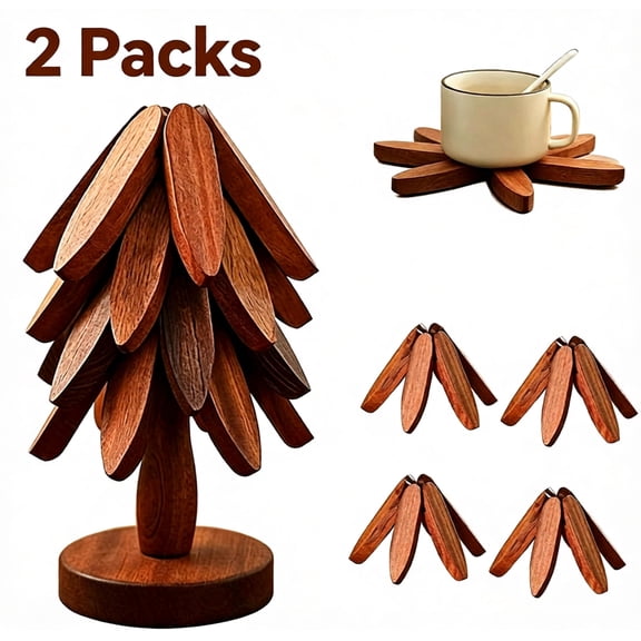 2 Set Foldable Heat Insulation Mat Set, 8 Tree-Shaped Trivets 2 Hot Plate Rack, Multi-Use Countertop Protector for Pots, Pans, Teapots, Bowls, and Serving Dishes
