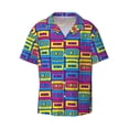 thumbnail image 3 of Cauagu Cassette Tapes Men's Short Sleeve Button Down Hawaiian Shirt for Men Bowling Shirts Casual Summer Beach Shirt,4X-Large, 3 of 6
