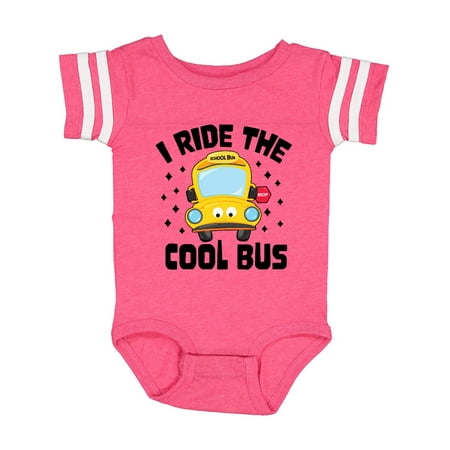 

Inktastic I Ride the Cool Bus with Yellow Bus Gift Baby Boy or Baby Girl Bodysuit