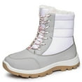 thumbnail image 6 of Fnooota Womens Winter Boots, Non Slip Hiking Warm Ankle-High Snow Boots White Size 8.5, 6 of 8