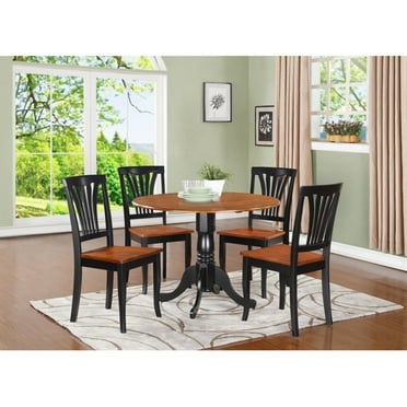 Dublin 5 Piece Drop Leaf Dining Table Set with Plainview Wooden Seat ...