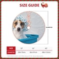 thumbnail image 2 of Daiia Terrier Takes A Bath With Shower Cap Drawing Merry Christmas Tree Skirt , Xmas Large Lace-up Tree Skirt, Santa Snowflakes Rustic Home Decorations New Year Party Farmhouse Decor-36", 2 of 6