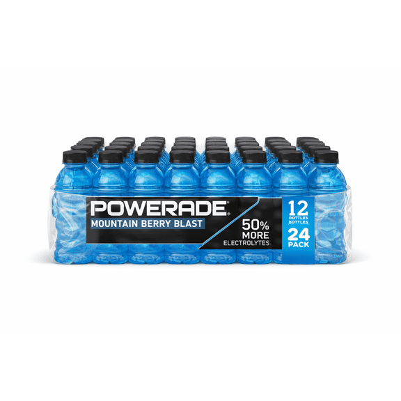 POWERADE Mountain Berry Blast Sports Drink, 12 fl oz Bottles, 24 Pack Electrolyte Hydration Beverage