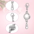 thumbnail image 4 of 12Pcs Necklace Clasp Round-shaped Rhinestone Extender Chains Woman Mini Chains DIY Jewelry Locking Alloy Converter Jewelry Connector Making, 4 of 8