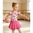 thumbnail image 2 of Aideaone Girls Ballet Leotards Dance Leotard Circle Skirt Ruffer Sleeve Ballerina Dresses with Skirted Shorts for Kid 5 - 8T, 2 of 5