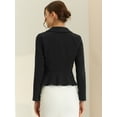 thumbnail image 3 of DARING DIVA Women's Vintage Shawl Collar Ruffle Hem Short Blazer M Black, 3 of 6