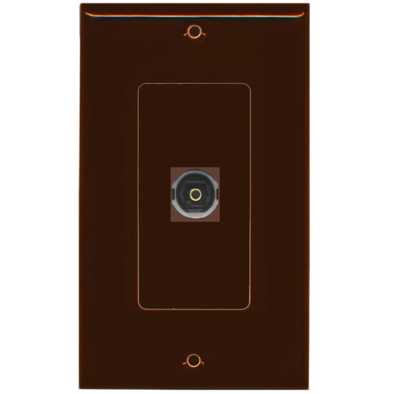 RiteAV - 1 Toslink Digital Audio Port Wall Plate Decorative - Brown - Bracket Included