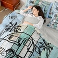 thumbnail image 3 of Castle Fairy Beach Camper Art Bedding Comforter Set 7 Pieces for Adults, Adventure Theme Full Bedding Set for Bedroom, Blue White,Grey Reversible, 3 of 7