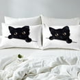 thumbnail image 3 of Erosebridal Kawaii Cat Bedding Set Cute Pet Cat Bed Sheets Lovely Cartoon Kitten Fitted Sheet Black Cat Sheets Set Room 2Pcs Twin Size（No Top Sheet）, 3 of 5