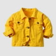 thumbnail image 2 of Ierhent Classic Denim Jacket for Boys Girls & Women(Yellow,18-24 Months), 2 of 5