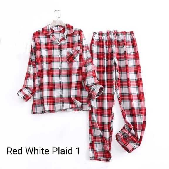 100% Cotton women's Pajama set, Plaid Pajama, Flannel Pajama set, Buffalo plaid