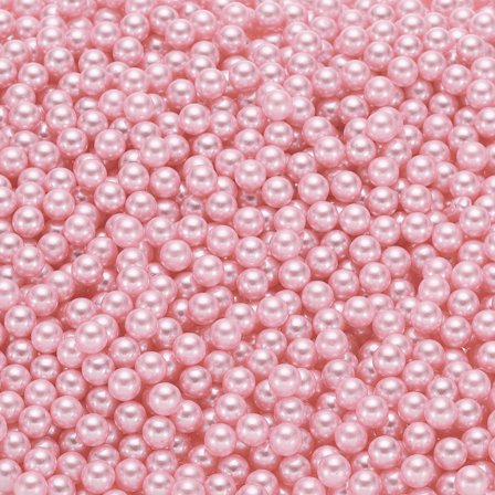 Uxcell 2500Pcs Faux Pearl for Crafting, 6mm No Hole ABS Round Pearls Beads for Cosmetic Boxes, DIY, Light Pink