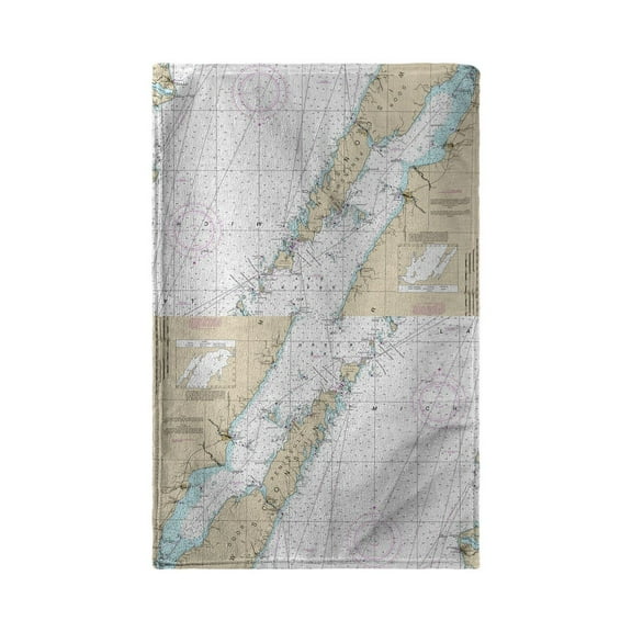 Betsy Drake BT14902DC Door County, Green Bay, WI Nautical Map Beach Towel - 30 x 50 in.