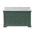 thumbnail image 3 of Sydney 60" Double Bathroom Vanity with Sage Green Cabinet and Carrara Marble Top, 3 of 6