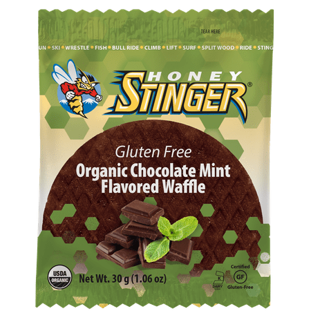 Honey Stinger Gluten Free Organic Energy Waffles, Chocolate Mint, 16 Ct